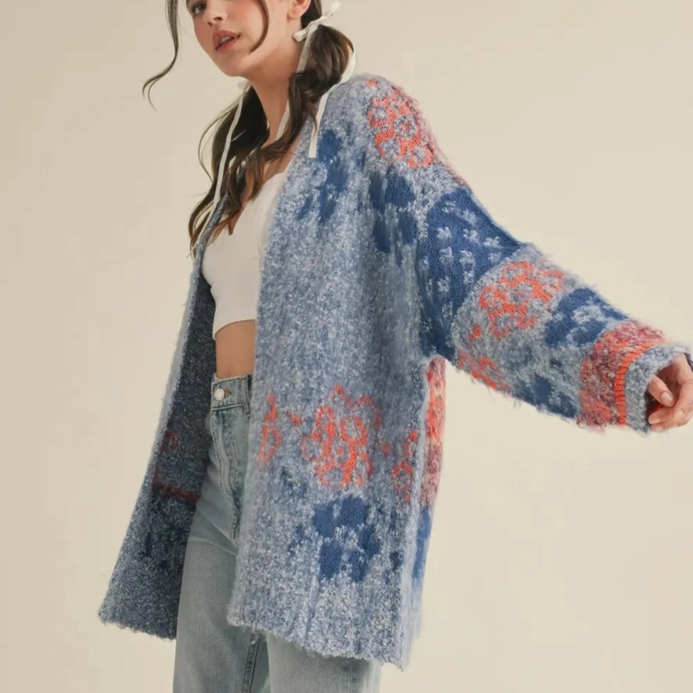 Floral Patterned Gather Me Close Fall Breeze Cardigan